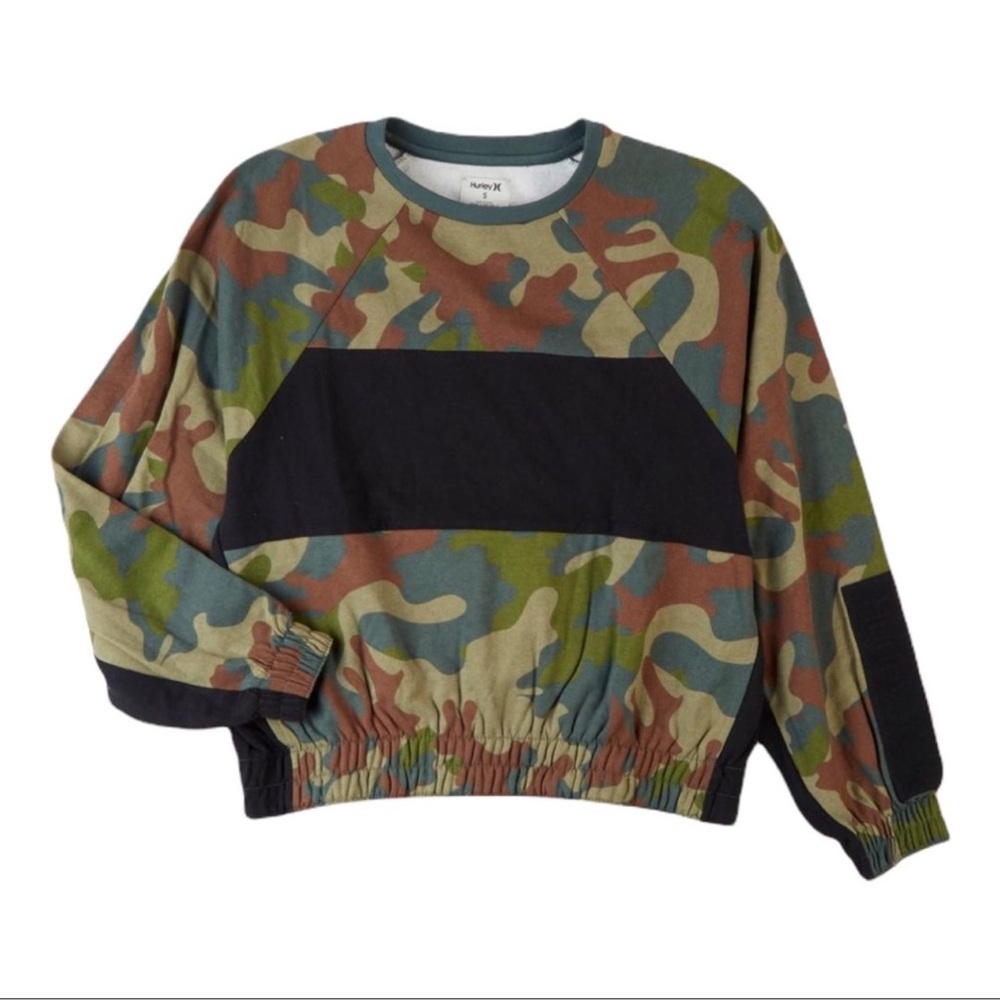 HURLEY Women’s One & Only Dolman Camo Fleece Crewneck Sweatshirt NWT - Picture 7 of 16